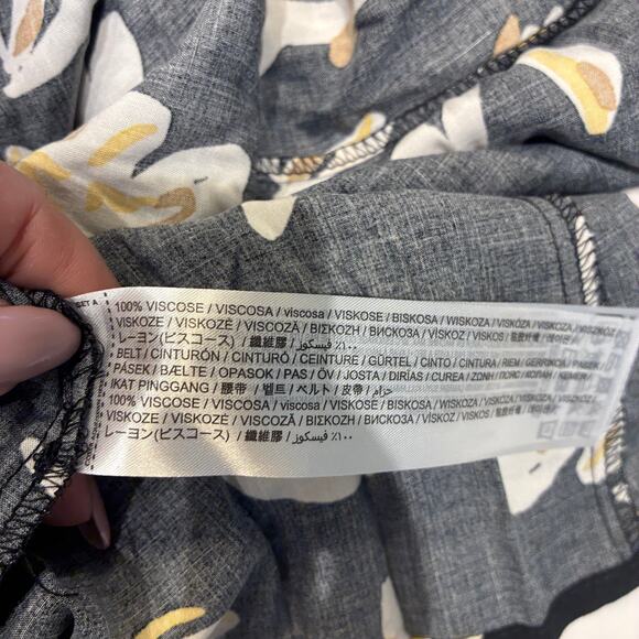 NWT Mango Black Floral Belted Shirt Midi Dress Small - Picture 8 of 14